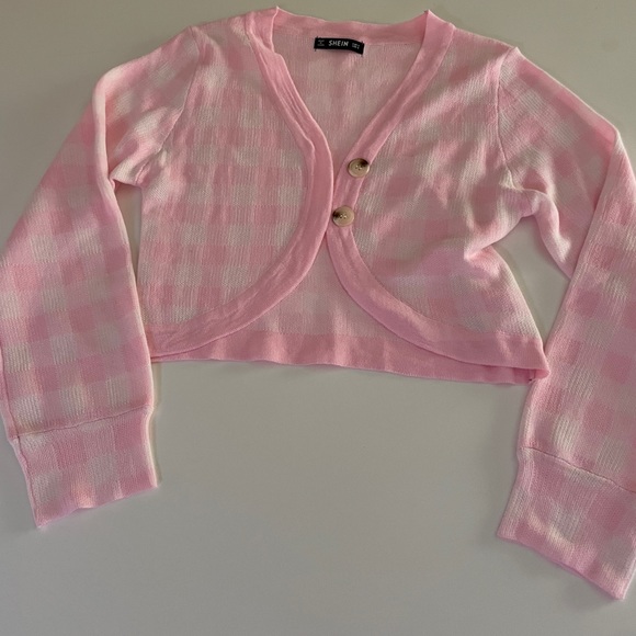 Checkered Cropped Cardigan - Picture 4 of 9